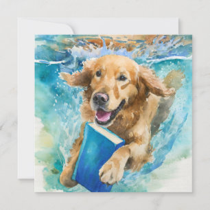 Sober Dog Frolicking with Big Book Recovery Card