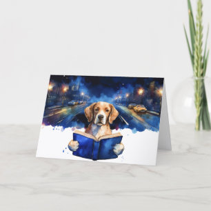 Sober Dog Reading Big Book Recovery Anniversary Card