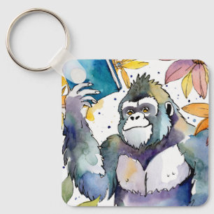 Sober Gorilla w/ Big Book AA Prayer CUSTOM Key Ring