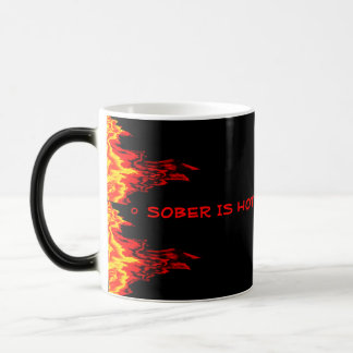 Sober is hot & on fire magic mug