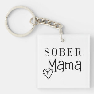 Sober Mom Keychain, Addiction Recovery Sleutelhan Key Ring