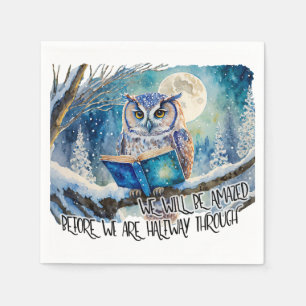 Sober Owl Reading Big Book Recovery Promises Napkin