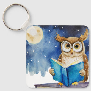 Sober Owl w/ Big Book AA Prayer CUSTOM Key Ring