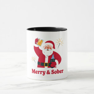 Sober Santa Sobriety Christmas Xmas Sober Mug
