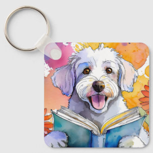 Sober Schnoodle w/ Big Book AA Prayer CUSTOM Key Ring