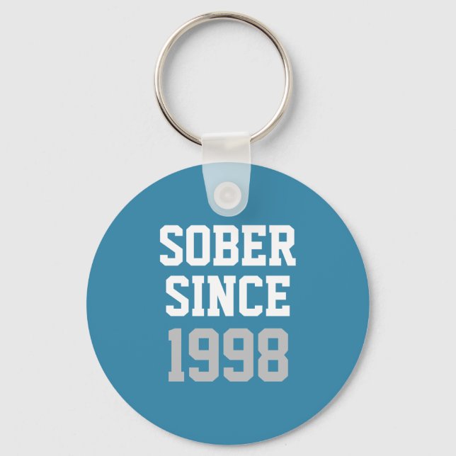 Sober Since Year Key Ring (Front)