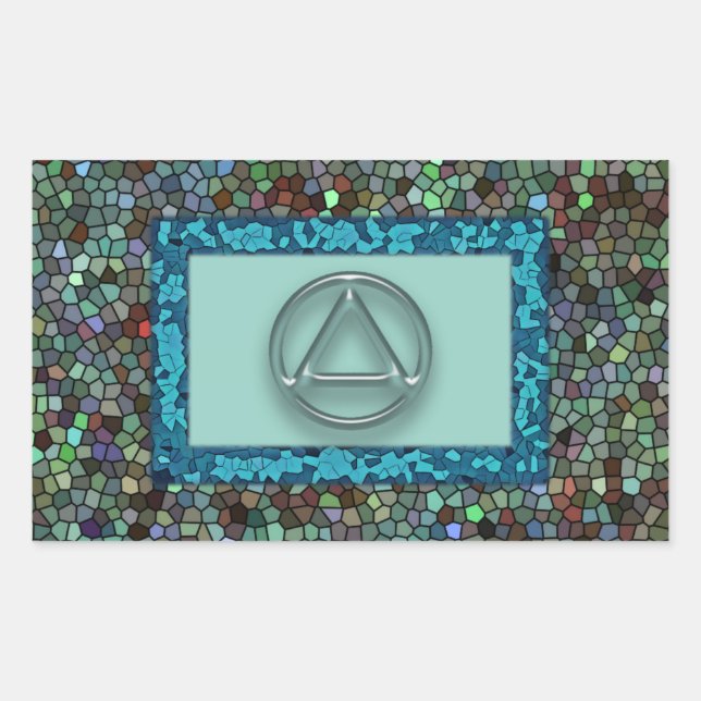 Sober Sobriety Recovery Circle Triangle Sticker (Front)