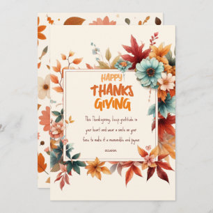 Sober Thanksgiving Cards with Fall Flowers