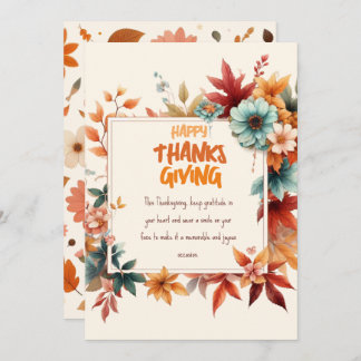 Sober Thanksgiving Cards with Fall Flowers