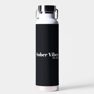 Sober Vibes Est. Sobriety Date Water Bottle