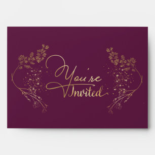 Sobre para invitación dorada envelope
