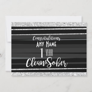 Sobriety card personalised 12 step recovery AA NA