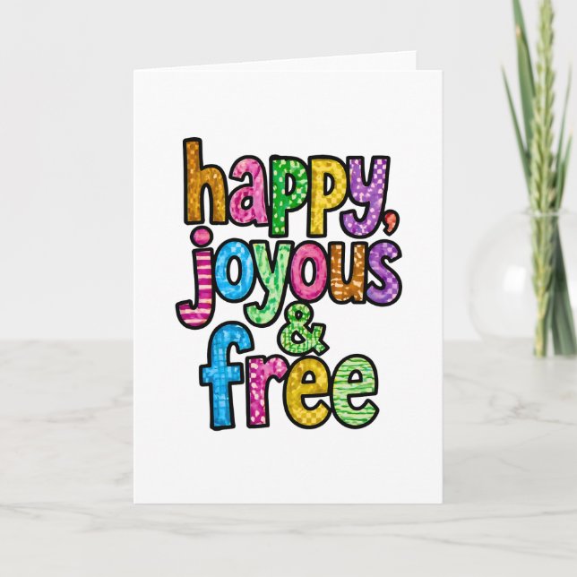sobriety card with envelope Happy, Joyous & Free (Front)
