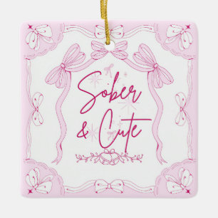 Sobriety christmas  ceramic ornament