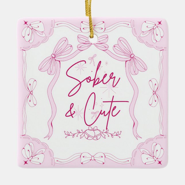 Sobriety christmas  ceramic ornament (Front)