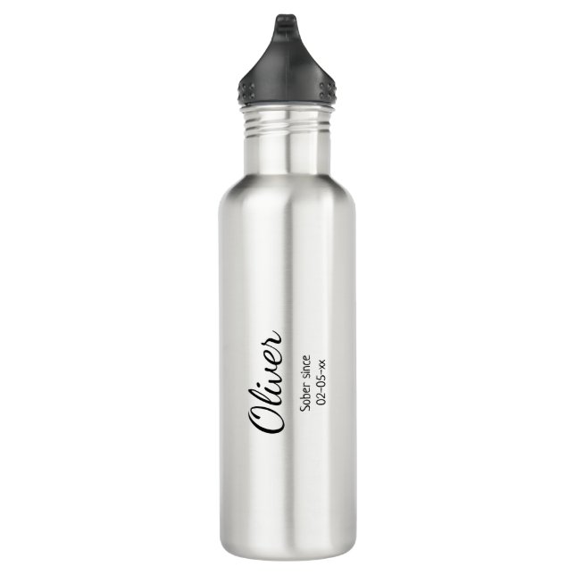 Sobriety Custom Name and Sober Date Affirmation 710 Ml Water Bottle (Right)