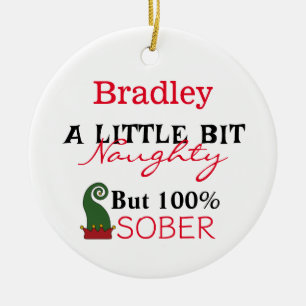 Sobriety Funny Christmas Ceramic Tree Decoration