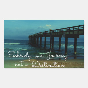 Sobriety is a Journey Rectangular Sticker