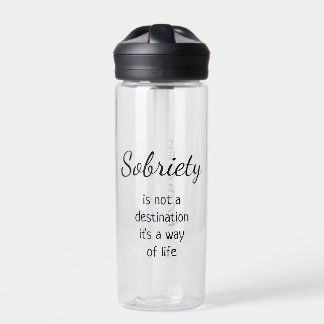 Sobriety is A Way Of Life Personalizable Name Date Water Bottle