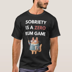Sobriety Is A Zero Rum Game Recovery Pun AA NA Ca T-Shirt