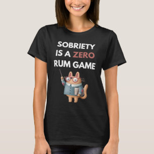 Sobriety Is A Zero Rum Game  Recovery Pun AA NA Ca T-Shirt