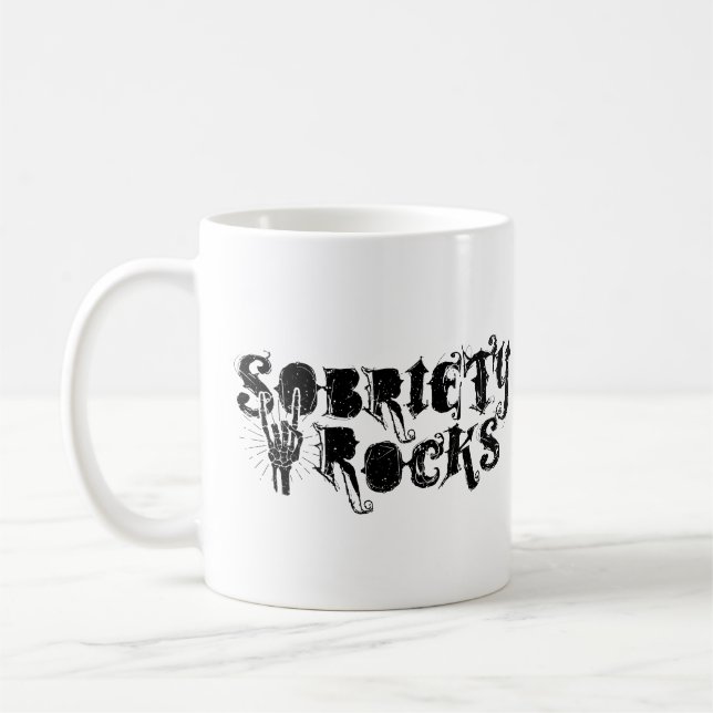 Sobriety Rocks for Fun Loving Sober Rockers Coffee Mug (Left)
