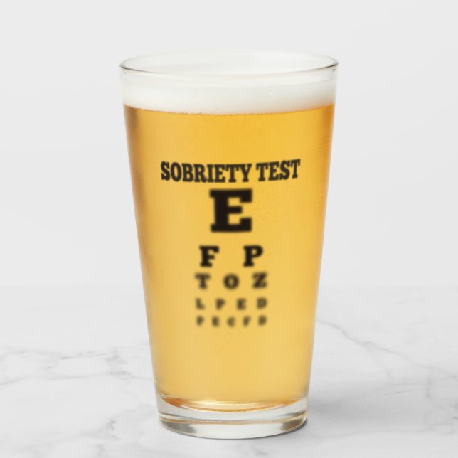 Sobriety Test Blurry Eye Chart Glass (Front Filled)