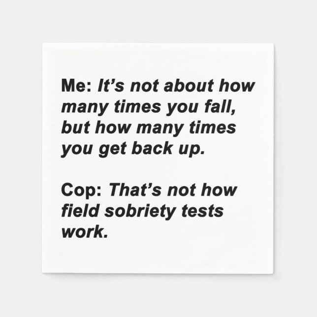 Sobriety Test Napkin (Front)