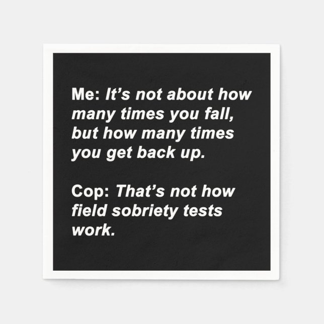 Sobriety Test Napkin (Front)