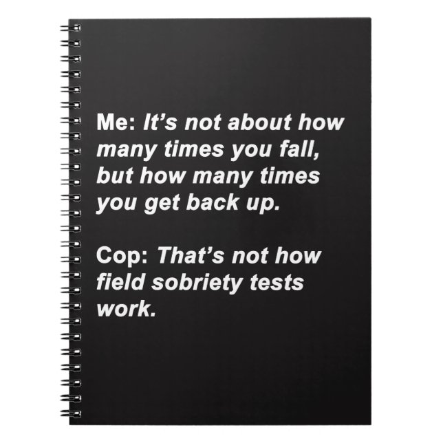 Sobriety Test Notebook (Front)