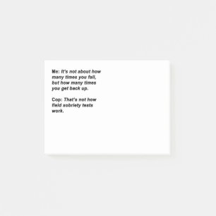Sobriety Test Post-it Notes