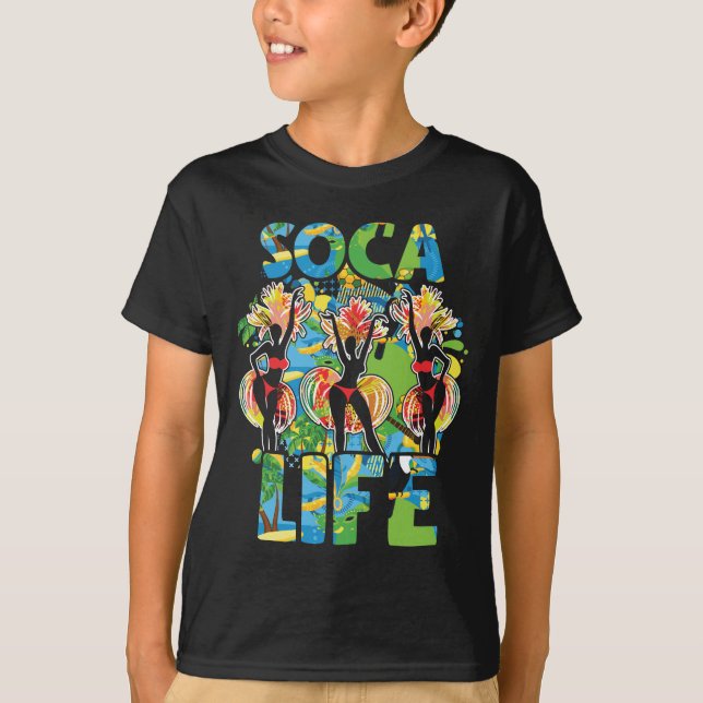Soca Life Funny Carnival Party Fete Wine Rum T-Shirt (Front)