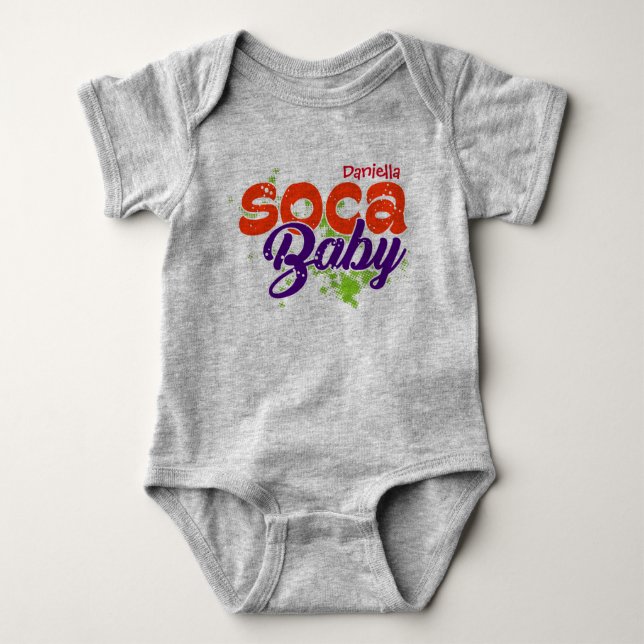 Soca Typography Baby Bodysuit (Front)