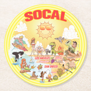 SoCal Beach Paradise Round Paper Coaster