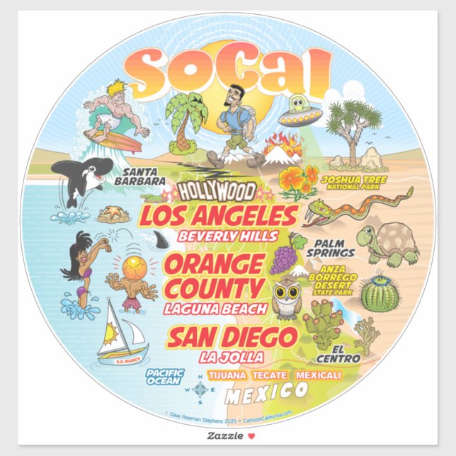 SoCal Custom-Cut Vinyl Sticker (Sheet)