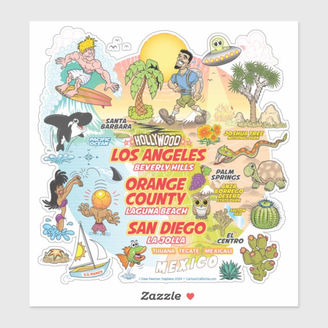 SoCal Paradise Custom-Cut Vinyl Sticker (Sheet)