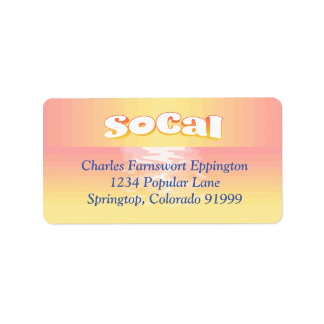 SoCal Setting Label (Front)