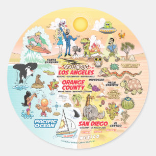 SoCal Sunset Classic Round Sticker