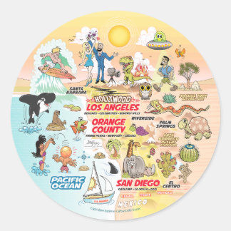 SoCal Sunset Classic Round Sticker