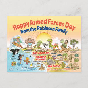 SoCal Sunset Custom Armed Forces Day Postcard