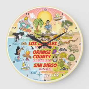 SoCal Sunset Large Clock
