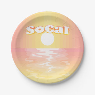 SoCal Sunset Paper Plate