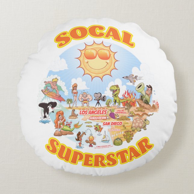 SoCal Superstar Round Cushion (Front)