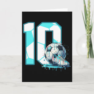 Soccer 10th Birthday 10 Year Old Ice Cream Drip Bd Card