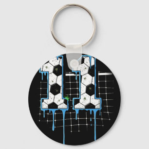 Soccer 11 Year Old Ice Cream Drip Youth 11th Birth Key Ring