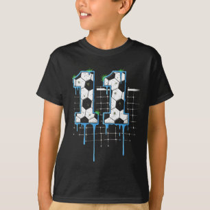 Soccer 11 Year Old Ice Cream Drip Youth 11th Birth T-Shirt