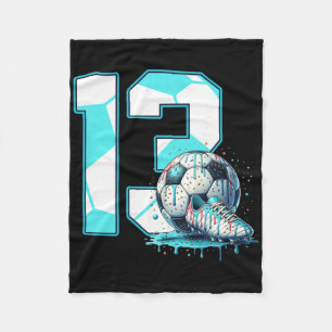 Soccer 13th Birthday 13 Year Old Ice Cream Drip Bd Fleece Blanket