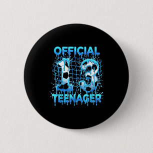 Soccer 13th Birthday Ice Cream Drip Official Teena 6 Cm Round Badge
