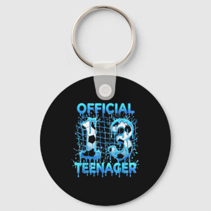 Soccer 13th Birthday Ice Cream Drip Official Teena Key Ring