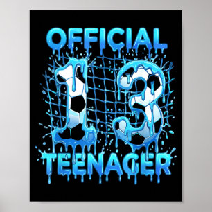 Soccer 13th Birthday Ice Cream Drip Official Teena Poster